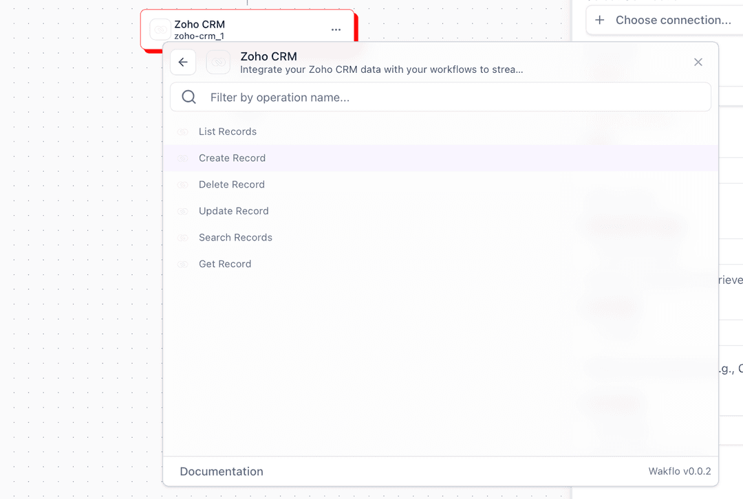 Add Zoho CRM Node