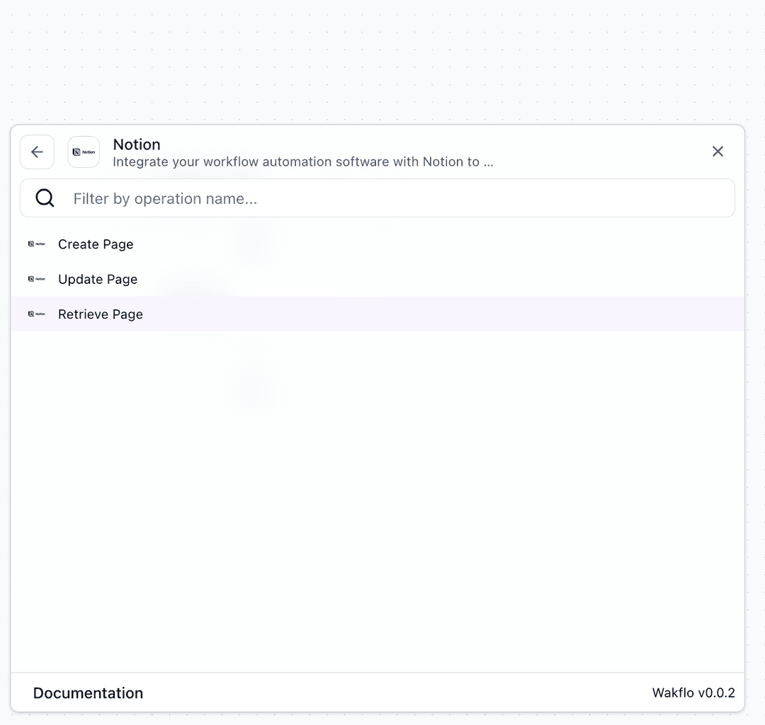 Select Notion action