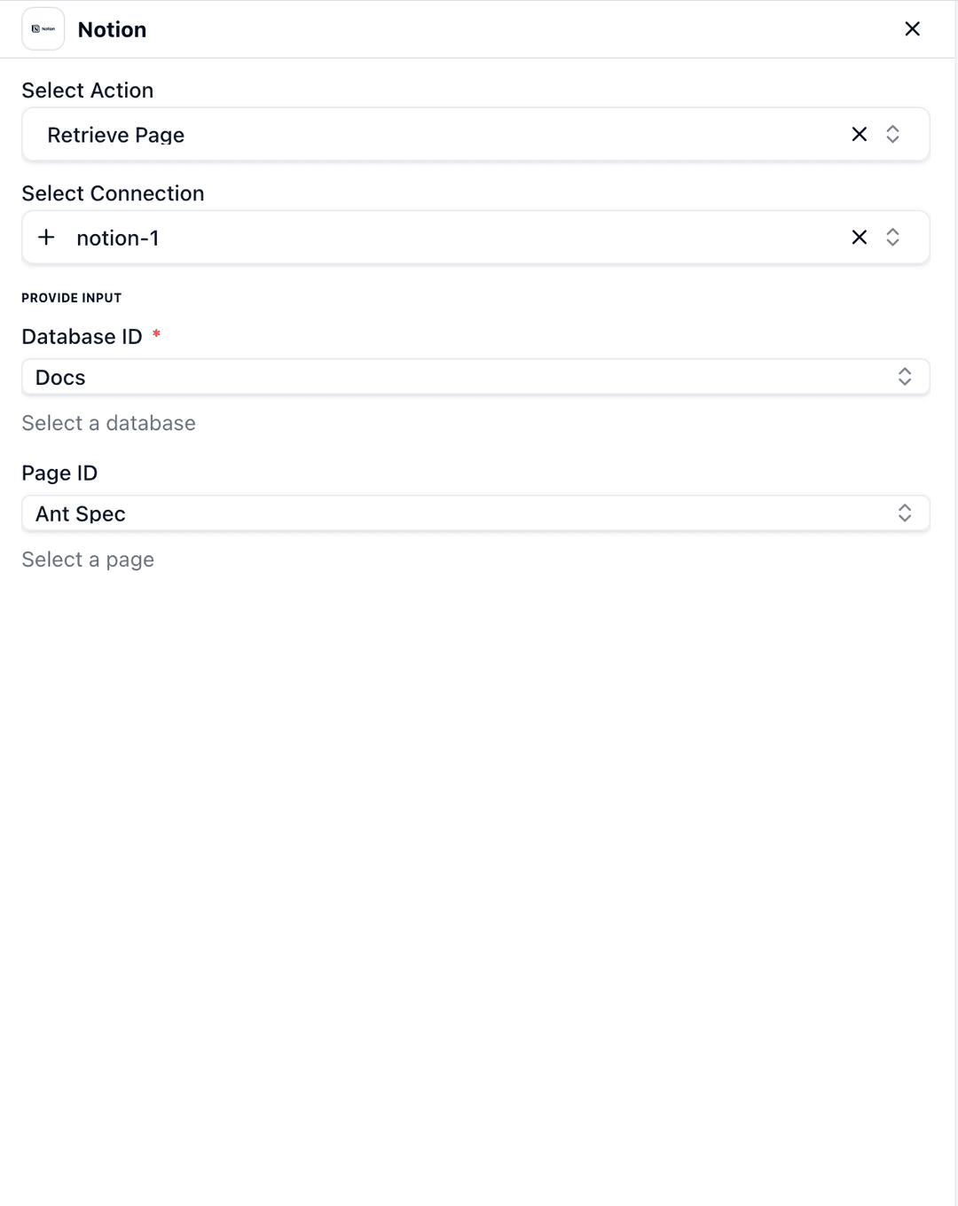 Configure Notion node