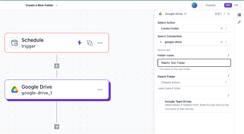 Google Drive Action Configuration