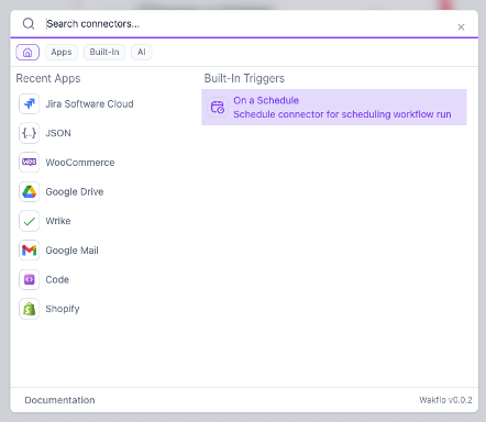 Select Scheduled Trigger