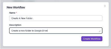 Workflow Name and Description