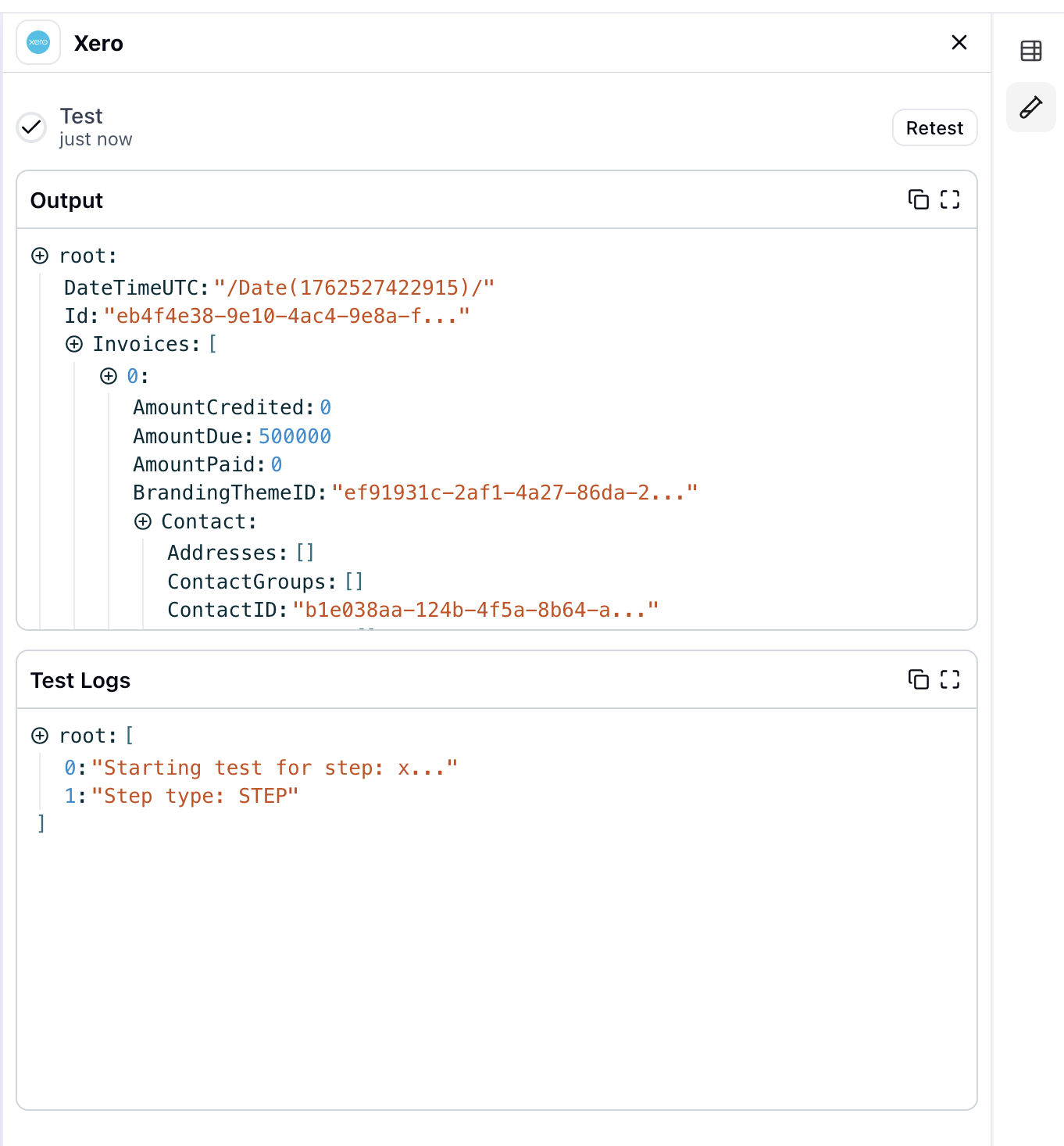 List invoices result