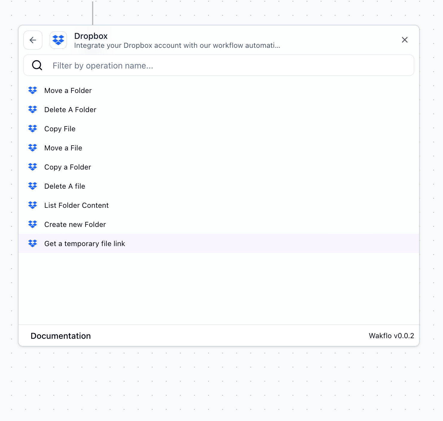 Select Get File Link action