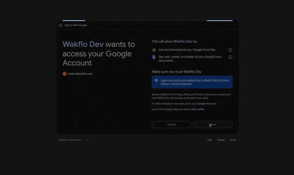 Wakflo-permissions-google-docs