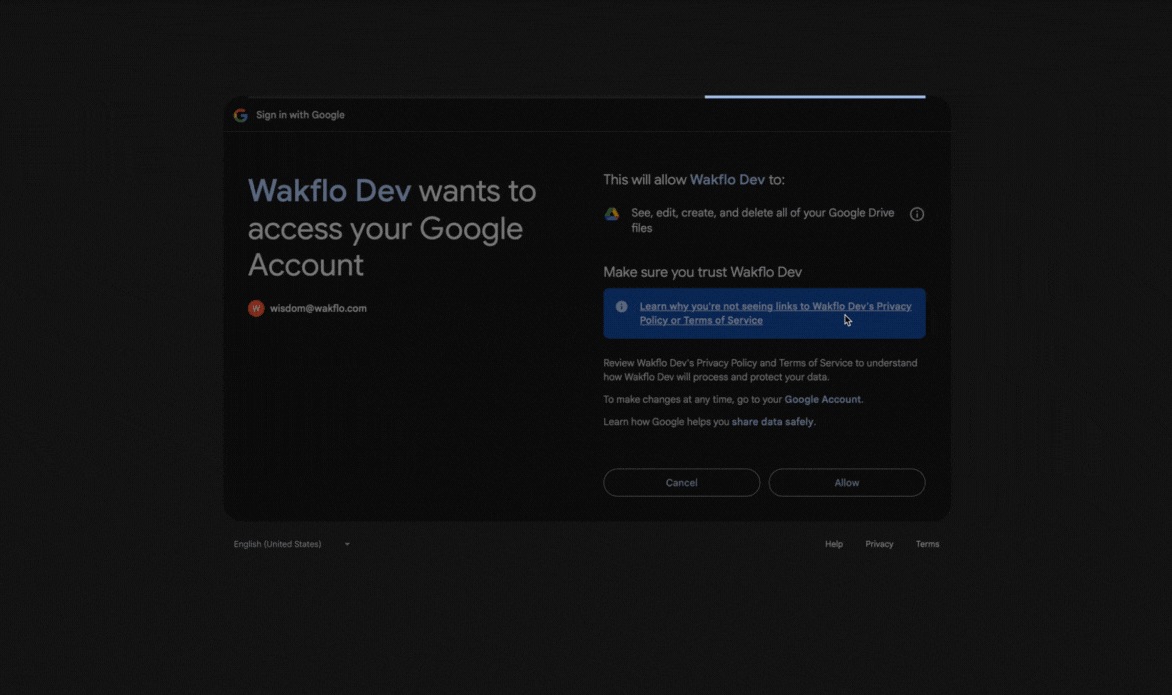 Wakflo-permissions-google-drive