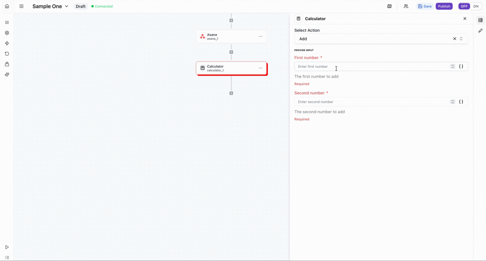 Input calculator values