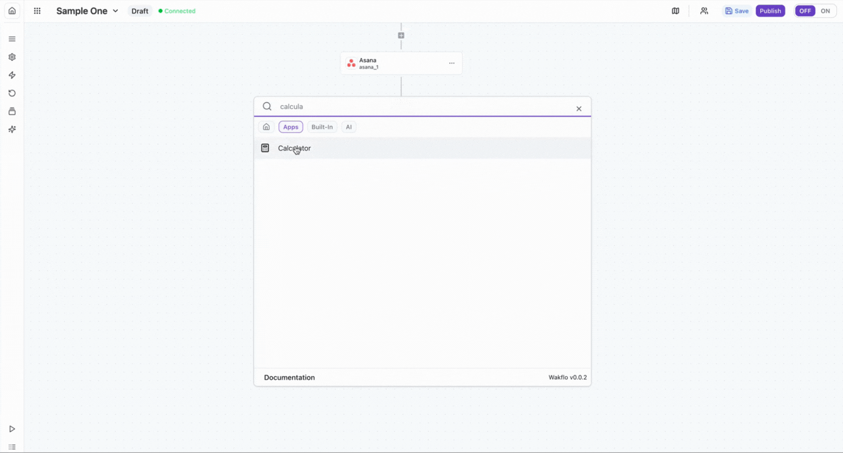 Select calculator operation