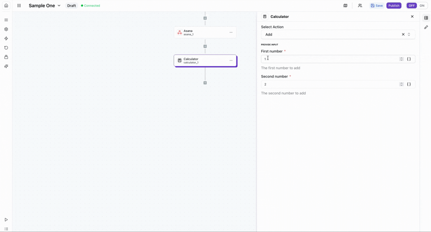 Test calculator operation