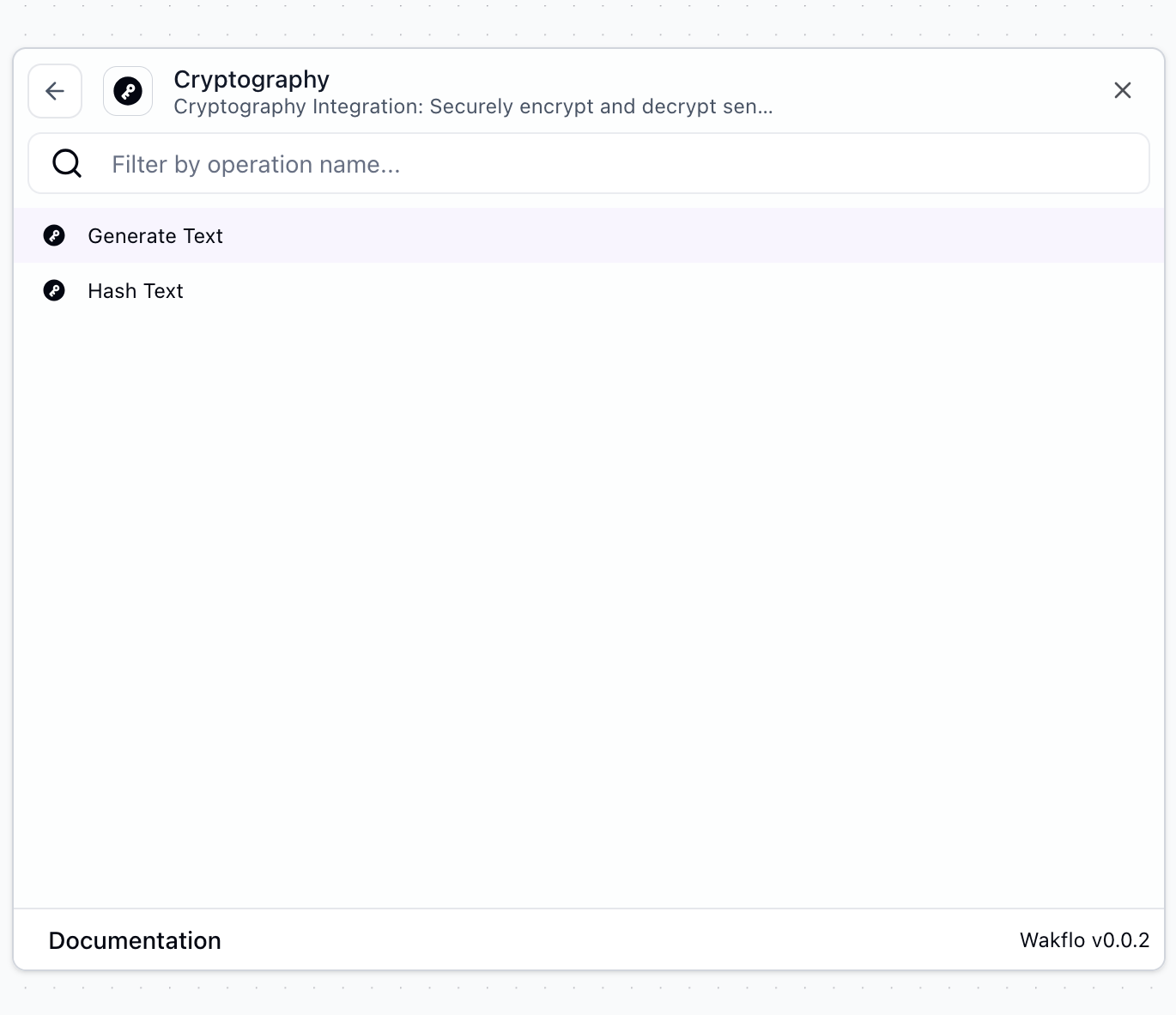 Select cryptography operation